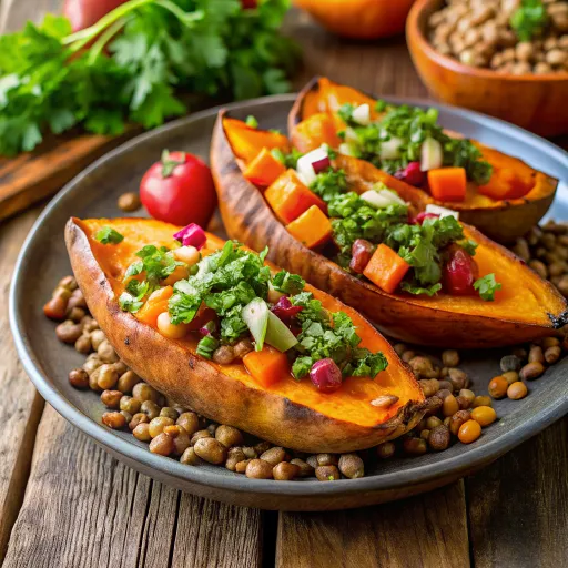 Ratatouille na may Kamote at Lentils